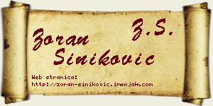 Zoran Šiniković vizit kartica